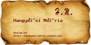 Hangyási Mária névjegykártya