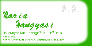 maria hangyasi business card